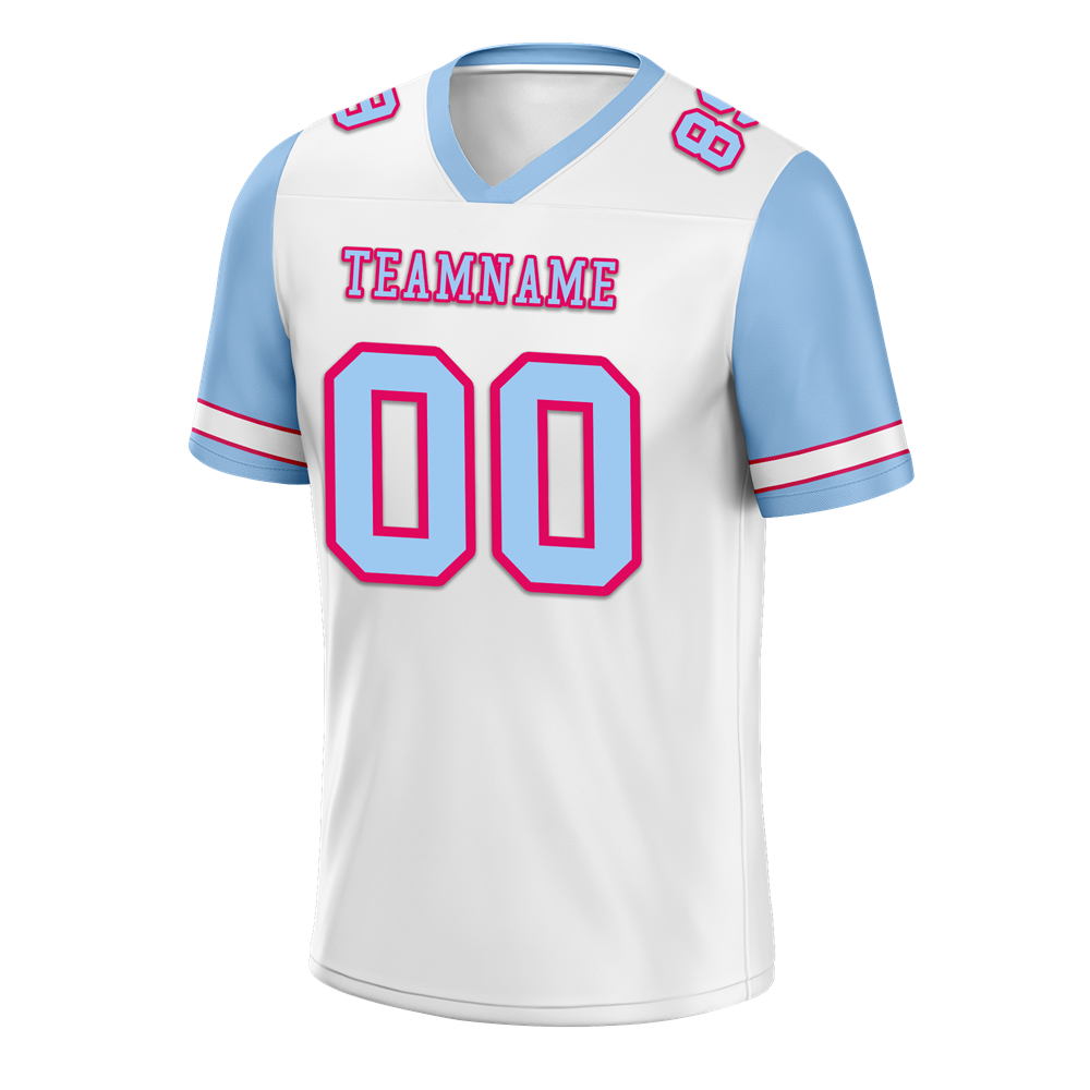 Custom White Aqua Two Tone Aqua Personalized Authentic Football Jersey FBJ02-bc0f09b