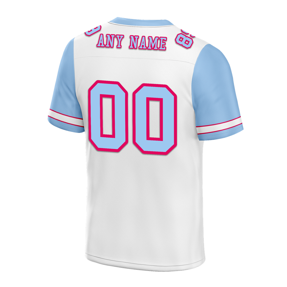 Custom White Aqua Two Tone Aqua Personalized Authentic Football Jersey FBJ02-bc0f09b