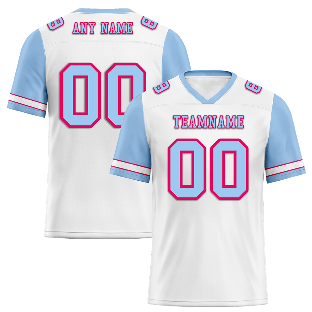 Custom White Aqua Two Tone Aqua Personalized Authentic Football Jersey FBJ02-bc0f09b