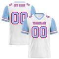 Custom White Aqua Two Tone Aqua Personalized Authentic Football Jersey FBJ02-bc0f09b