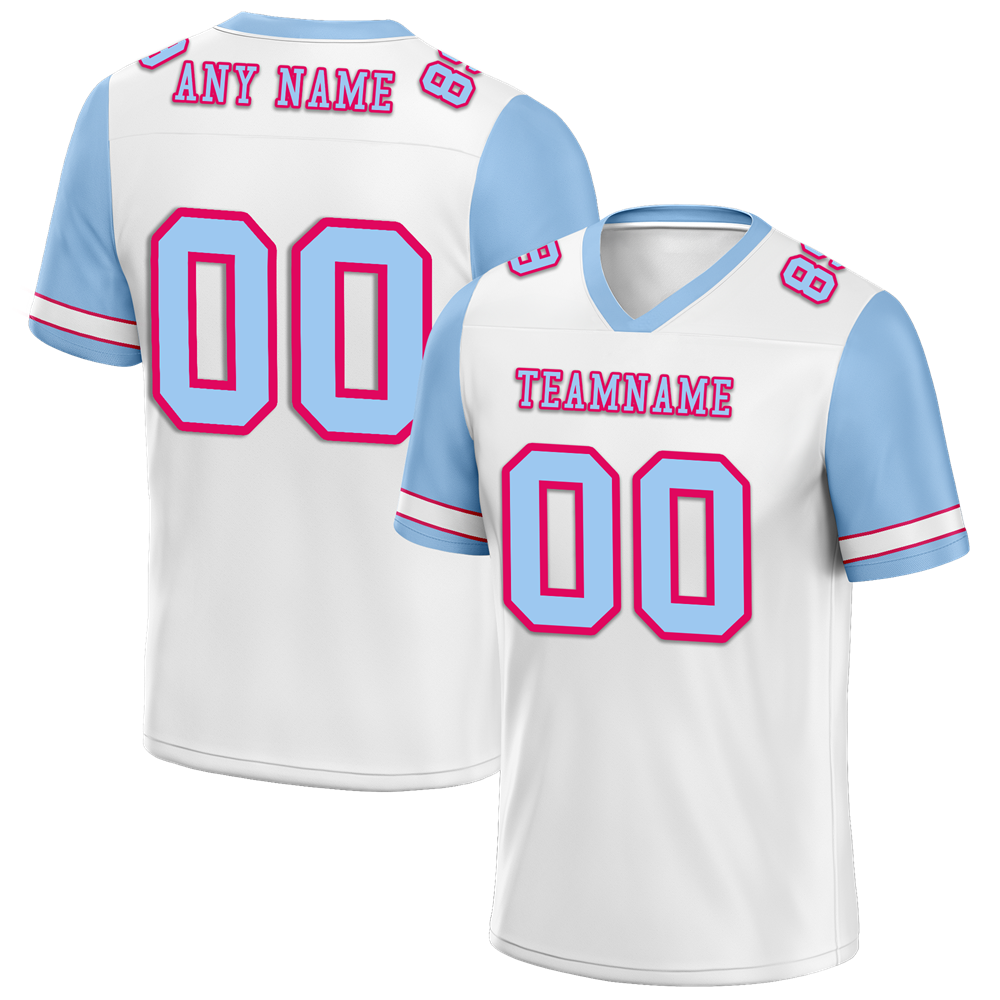 Custom White Aqua Two Tone Aqua Personalized Authentic Football Jersey FBJ02-bc0f09b