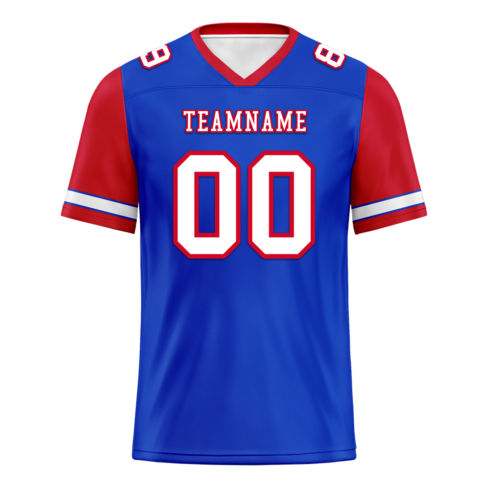 Custom Blue Red Two Tone White Personalized Authentic Football Jersey FBJ02-bc0f09d