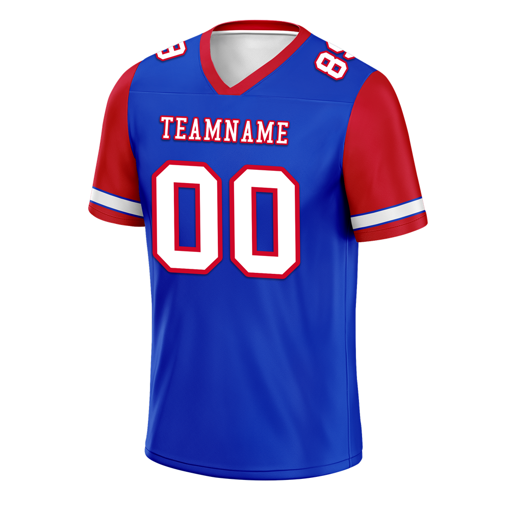 Custom Blue Red Two Tone White Personalized Authentic Football Jersey FBJ02-bc0f09d