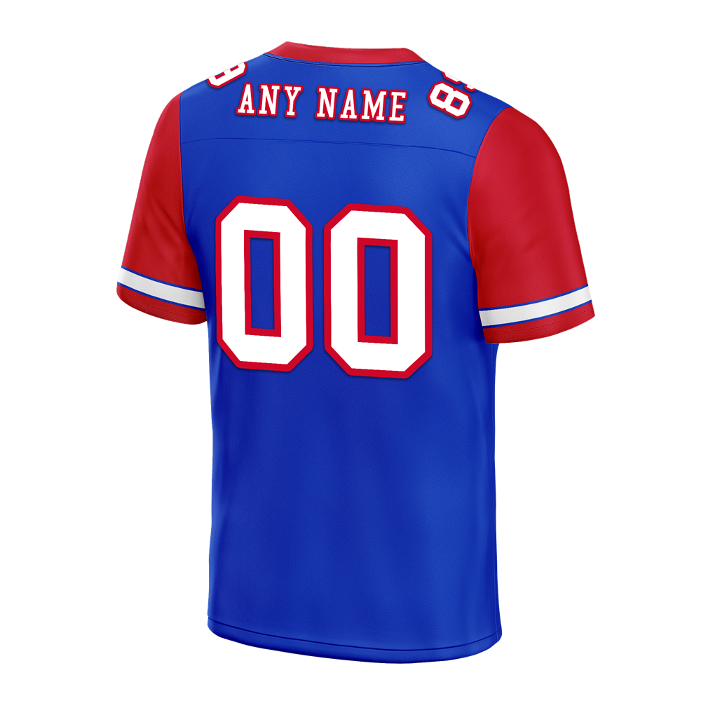 Custom Blue Red Two Tone White Personalized Authentic Football Jersey FBJ02-bc0f09d