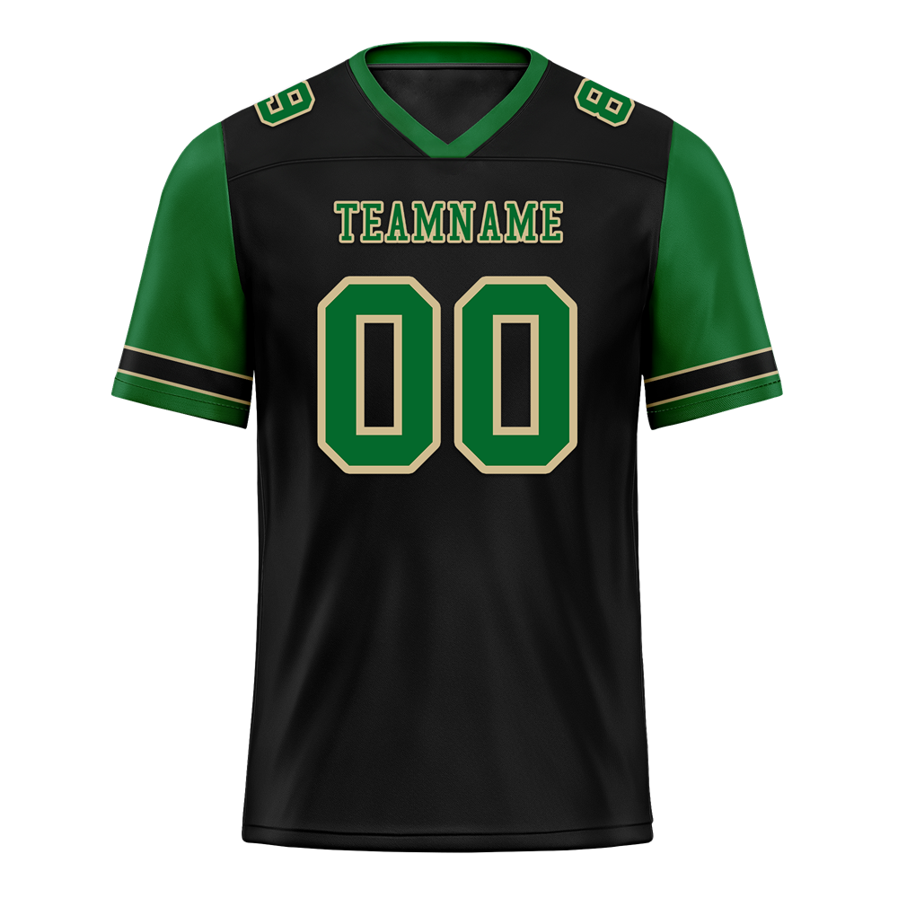 Custom Black Green Two Tone Green Personalized Authentic Football Jersey FBJ02-bc0f097