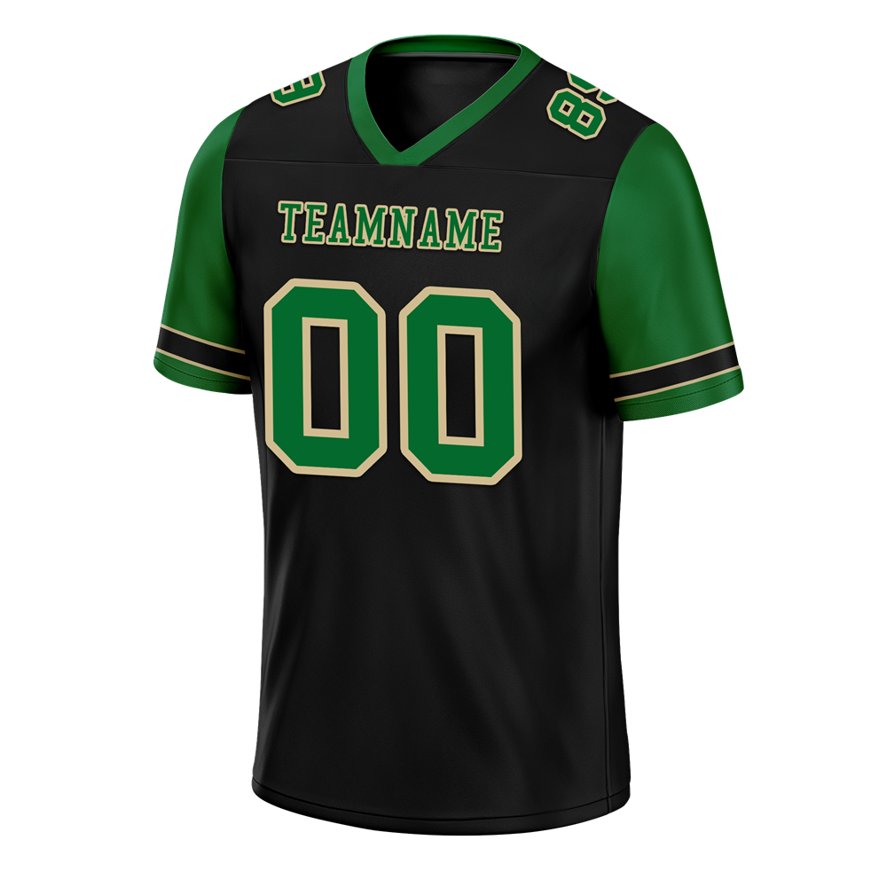 Custom Black Green Two Tone Green Personalized Authentic Football Jersey FBJ02-bc0f097