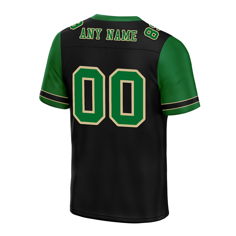 Custom Black Green Two Tone Green Personalized Authentic Football Jersey FBJ02-bc0f097