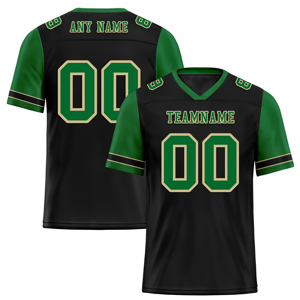 Custom Black Green Two Tone Green Personalized Authentic Football Jersey FBJ02-bc0f097