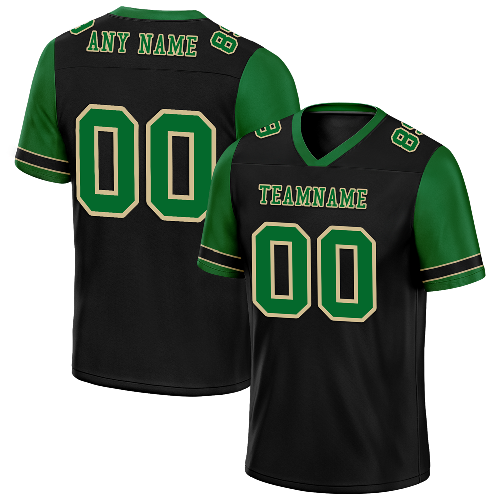 Custom Black Green Two Tone Green Personalized Authentic Football Jersey FBJ02-bc0f097
