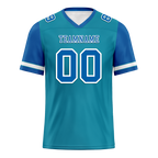Custom Aqua Blue Two Tone Blue Personalized Authentic Football Jersey FBJ02-bc0f098