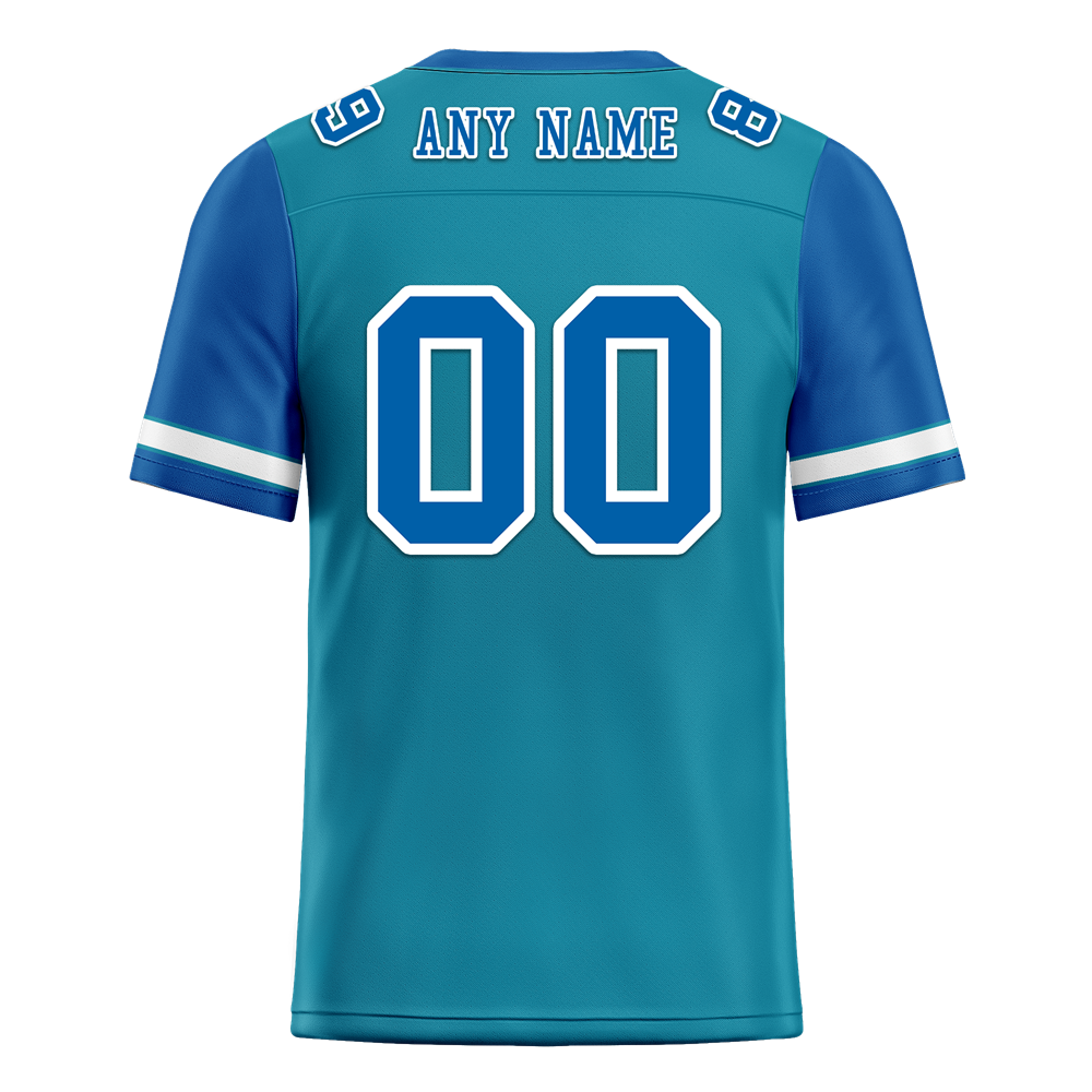 Custom Aqua Blue Two Tone Blue Personalized Authentic Football Jersey FBJ02-bc0f098