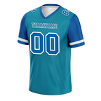 Custom Aqua Blue Two Tone Blue Personalized Authentic Football Jersey FBJ02-bc0f098