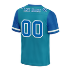 Custom Aqua Blue Two Tone Blue Personalized Authentic Football Jersey FBJ02-bc0f098