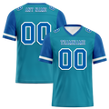 Custom Aqua Blue Two Tone Blue Personalized Authentic Football Jersey FBJ02-bc0f098