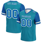 Custom Aqua Blue Two Tone Blue Personalized Authentic Football Jersey FBJ02-bc0f098