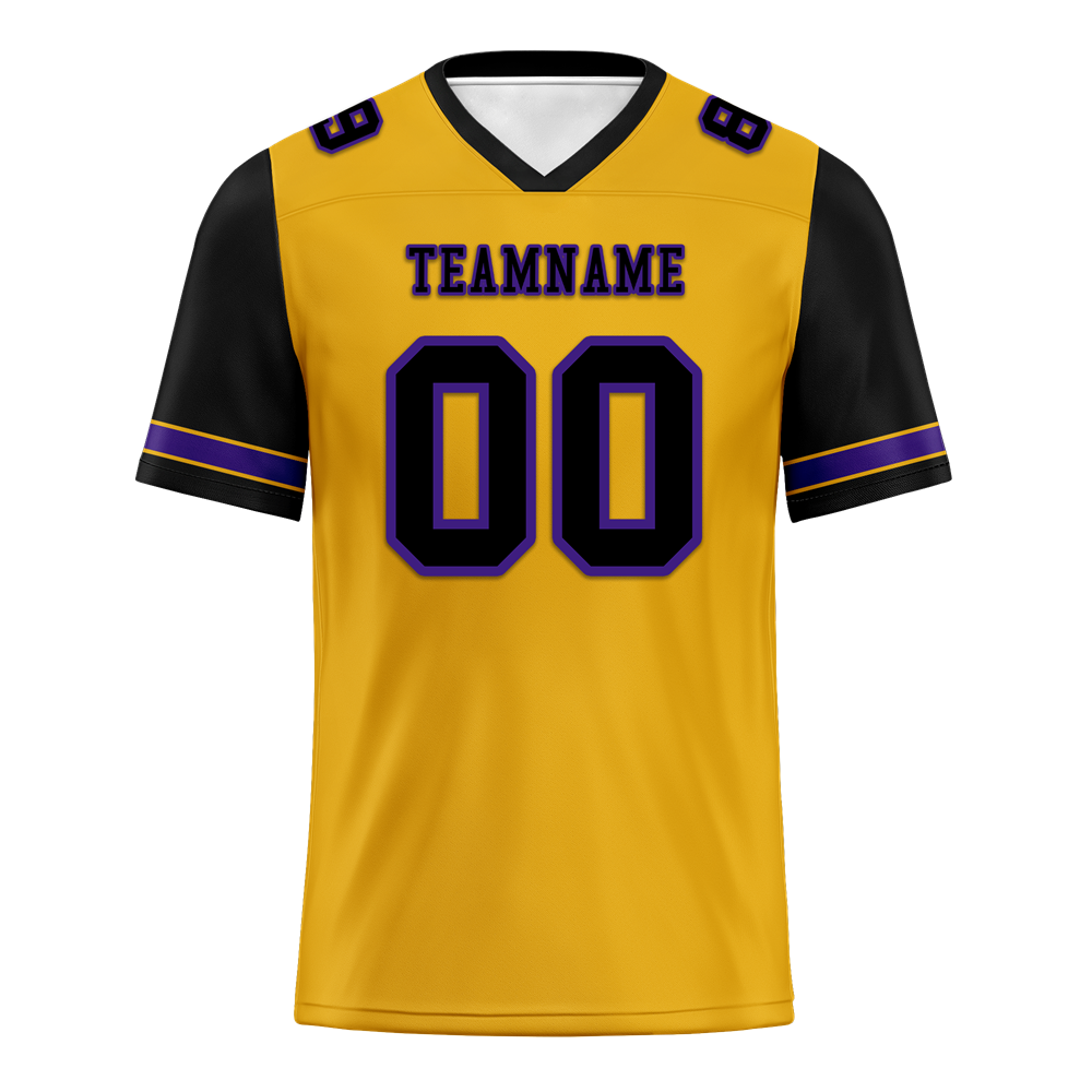 Custom Yellow Black Two Tone Black Personalized Authentic Football Jersey FBJ02-bc0fa00