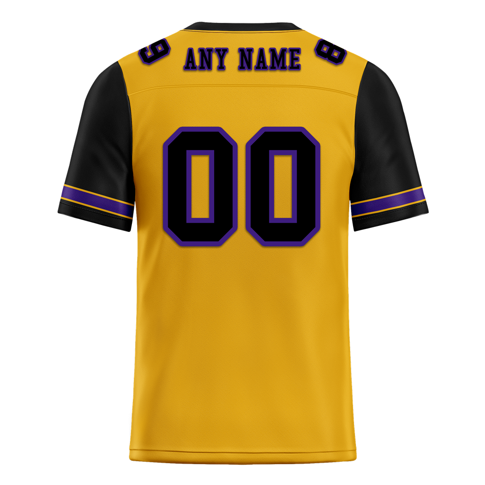 Custom Yellow Black Two Tone Black Personalized Authentic Football Jersey FBJ02-bc0fa00