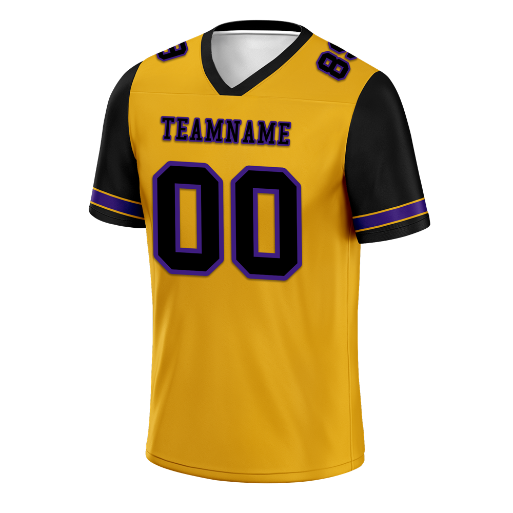 Custom Yellow Black Two Tone Black Personalized Authentic Football Jersey FBJ02-bc0fa00