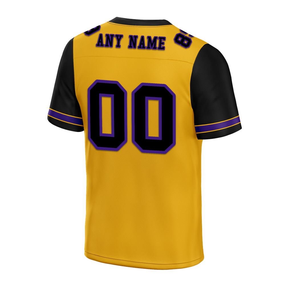 Custom Yellow Black Two Tone Black Personalized Authentic Football Jersey FBJ02-bc0fa00
