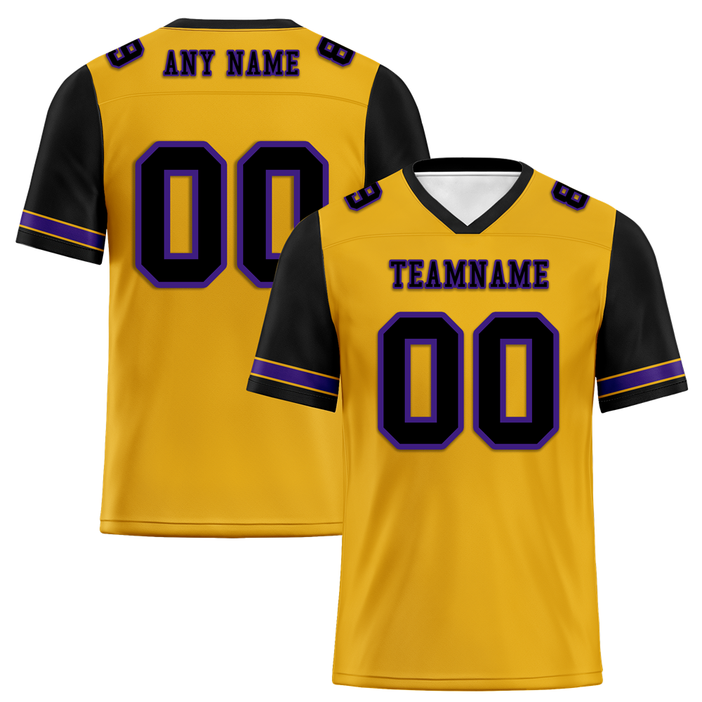 Custom Yellow Black Two Tone Black Personalized Authentic Football Jersey FBJ02-bc0fa00