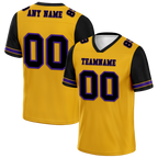 Custom Yellow Black Two Tone Black Personalized Authentic Football Jersey FBJ02-bc0fa00