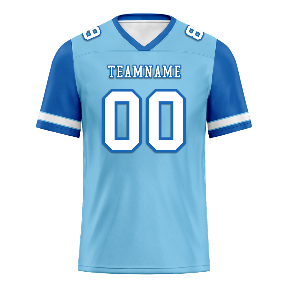 Custom Aqua Blue Two Tone White Personalized Authentic Football Jersey FBJ02-bc0fa0a
