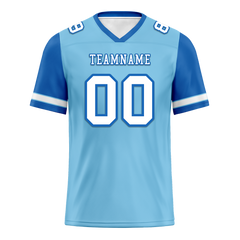 Custom Aqua Blue Two Tone White Personalized Authentic Football Jersey FBJ02-bc0fa0a