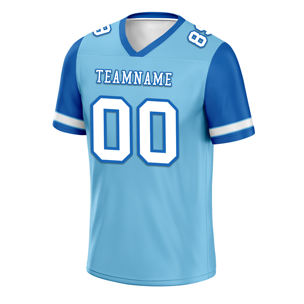 Custom Aqua Blue Two Tone White Personalized Authentic Football Jersey FBJ02-bc0fa0a
