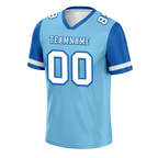 Custom Aqua Blue Two Tone White Personalized Authentic Football Jersey FBJ02-bc0fa0a