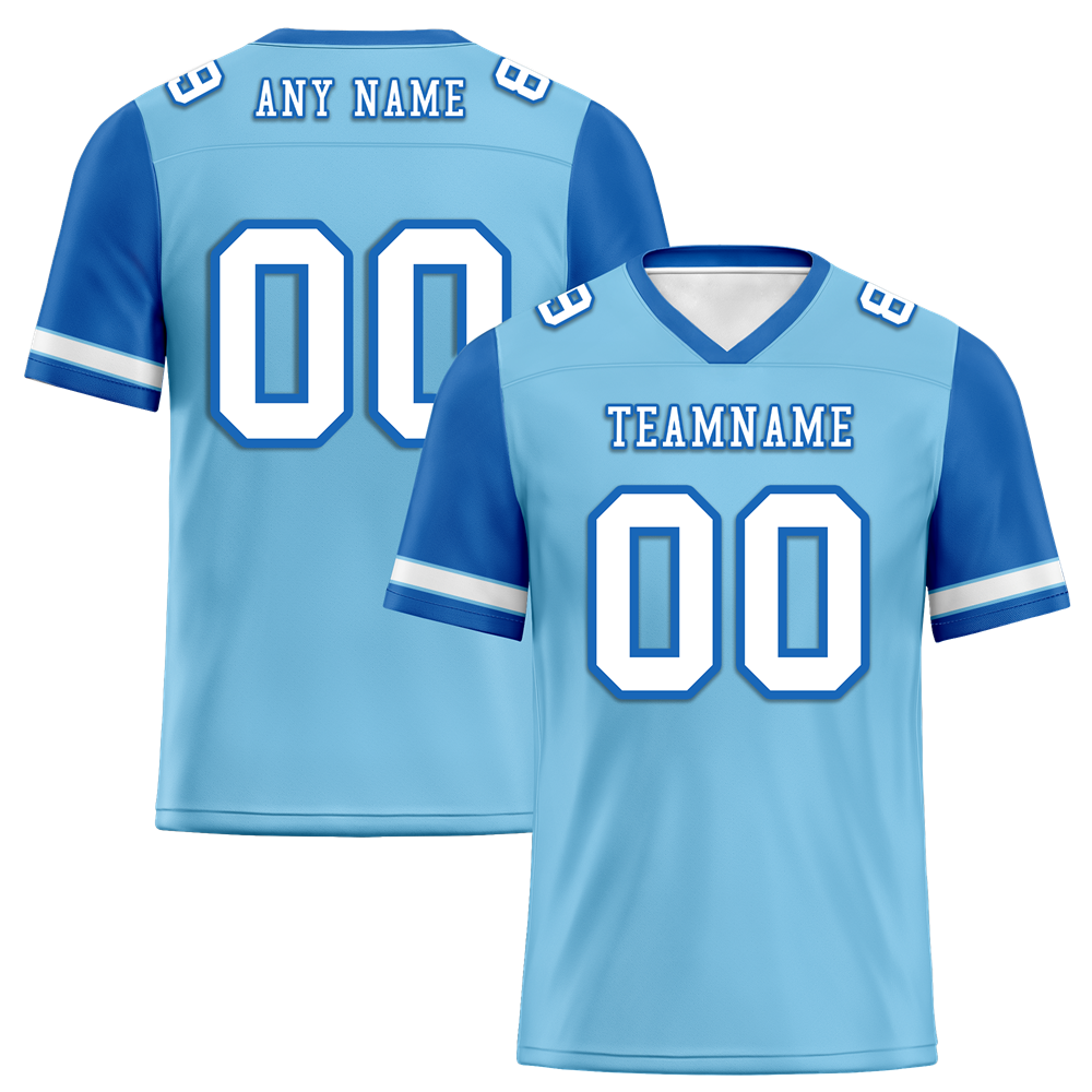 Custom Aqua Blue Two Tone White Personalized Authentic Football Jersey FBJ02-bc0fa0a