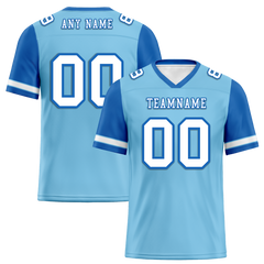 Custom Aqua Blue Two Tone White Personalized Authentic Football Jersey FBJ02-bc0fa0a