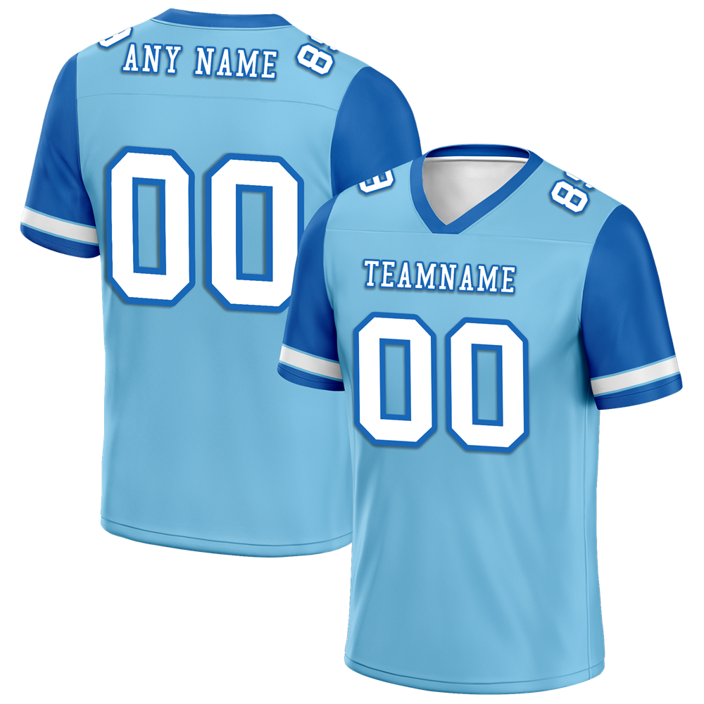 Custom Aqua Blue Two Tone White Personalized Authentic Football Jersey FBJ02-bc0fa0a