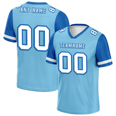 Custom Aqua Blue Two Tone White Personalized Authentic Football Jersey FBJ02-bc0fa0a