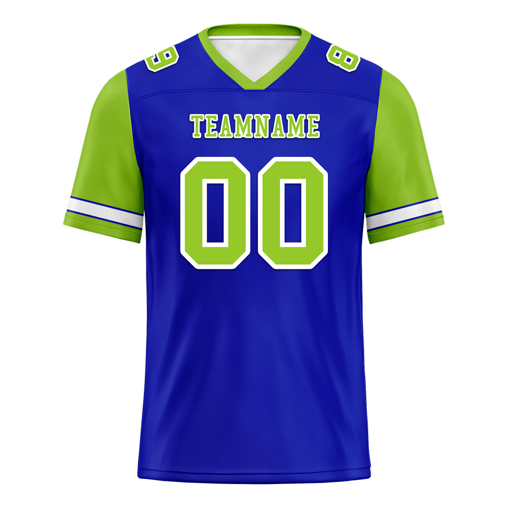 Custom Blue Green Two Tone Green Personalized Authentic Football Jersey FBJ02-bc0fa0c