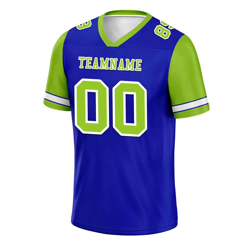 Custom Blue Green Two Tone Green Personalized Authentic Football Jersey FBJ02-bc0fa0c