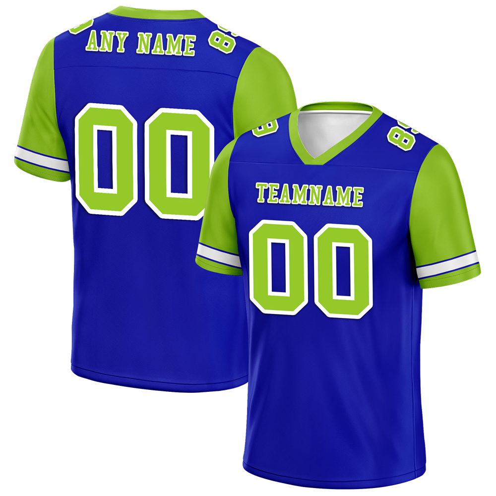 Custom Blue Green Two Tone Green Personalized Authentic Football Jersey FBJ02-bc0fa0c