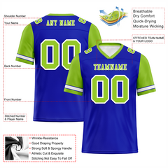 Custom Blue Green Two Tone Green Personalized Authentic Football Jersey FBJ02-bc0fa0c