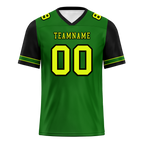 Custom Green Black Two Tone Yellow Personalized Authentic Football Jersey FBJ02-bc0fa0e