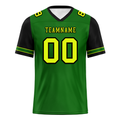 Custom Green Black Two Tone Yellow Personalized Authentic Football Jersey FBJ02-bc0fa0e