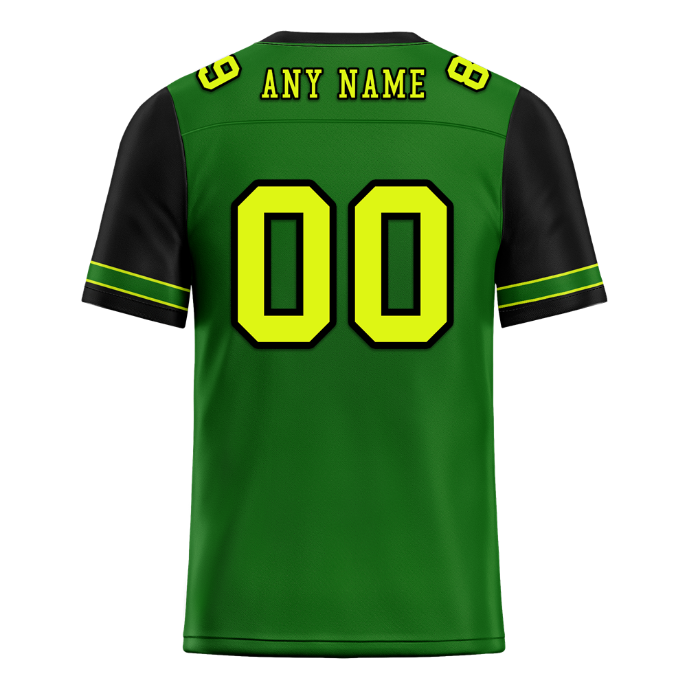 Custom Green Black Two Tone Yellow Personalized Authentic Football Jersey FBJ02-bc0fa0e