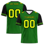 Custom Green Black Two Tone Yellow Personalized Authentic Football Jersey FBJ02-bc0fa0e