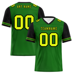 Custom Green Black Two Tone Yellow Personalized Authentic Football Jersey FBJ02-bc0fa0e