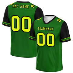 Custom Green Black Two Tone Yellow Personalized Authentic Football Jersey FBJ02-bc0fa0e