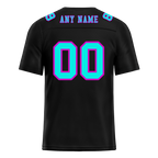 Custom Black Graffiti Pattern Aqua Personalized Authentic Football Jersey FBJ02-bc0faba