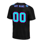 Custom Black Graffiti Pattern Aqua Personalized Authentic Football Jersey FBJ02-bc0faba