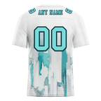 Custom White Graffiti Pattern Aqua Personalized Authentic Football Jersey FBJ02-bc0fabc