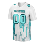 Custom White Graffiti Pattern Aqua Personalized Authentic Football Jersey FBJ02-bc0fabc
