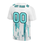 Custom White Graffiti Pattern Aqua Personalized Authentic Football Jersey FBJ02-bc0fabc