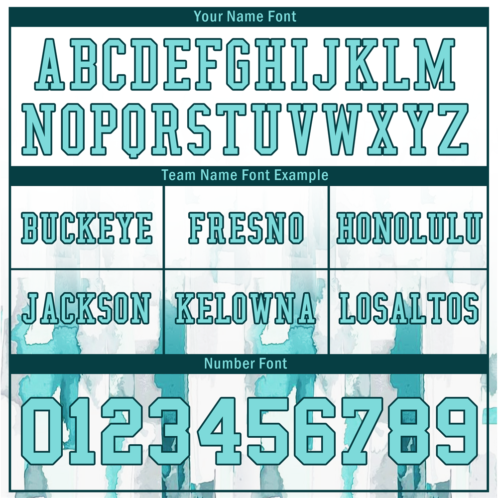 Custom White Graffiti Pattern Aqua Personalized Authentic Football Jersey FBJ02-bc0fabc