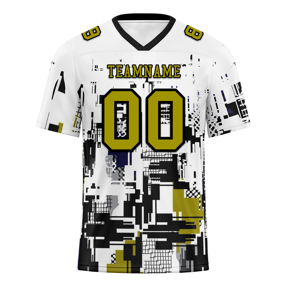 Custom White Graffiti Pattern Orange Personalized Authentic Football Jersey FBJ02-bc0fabe